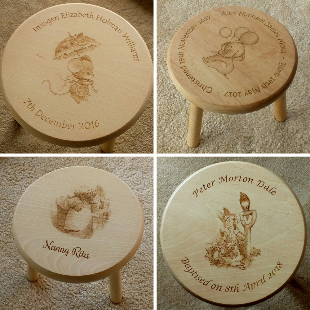 Personalised wooden stools