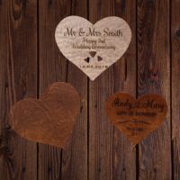 Engraved faux leather heart